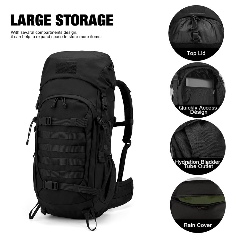 Mardingtop 50L Internal Frame Hiking Survival Backpack,Backpacking Backpack with Rain Cover for Hiking,Backpacking,Rucking,Camping,Survival - Image 5